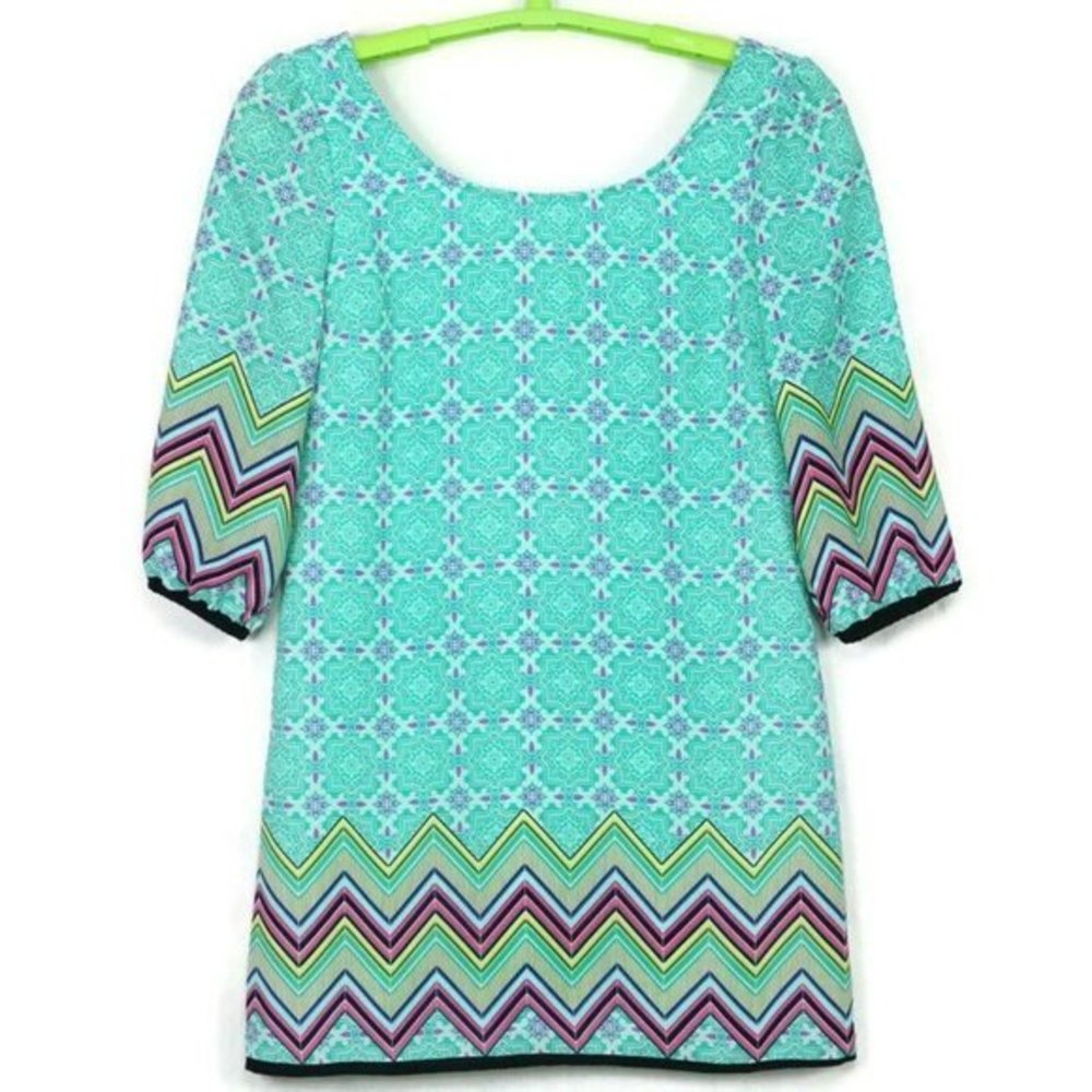 Pink Owl Shift Dress Mint Green Purple Pink‎ Yellow M Medium